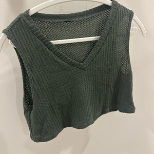 Women's Sleeveless Mesh Top - Dark Green